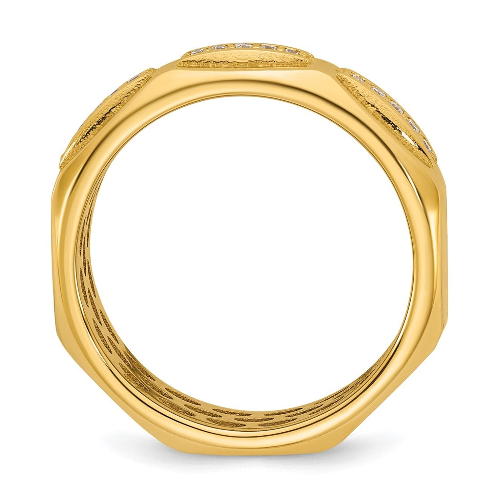 14K Yellow Or White Gold IB Goodman Mens Satin Complete 1/8ct Diamond Ring