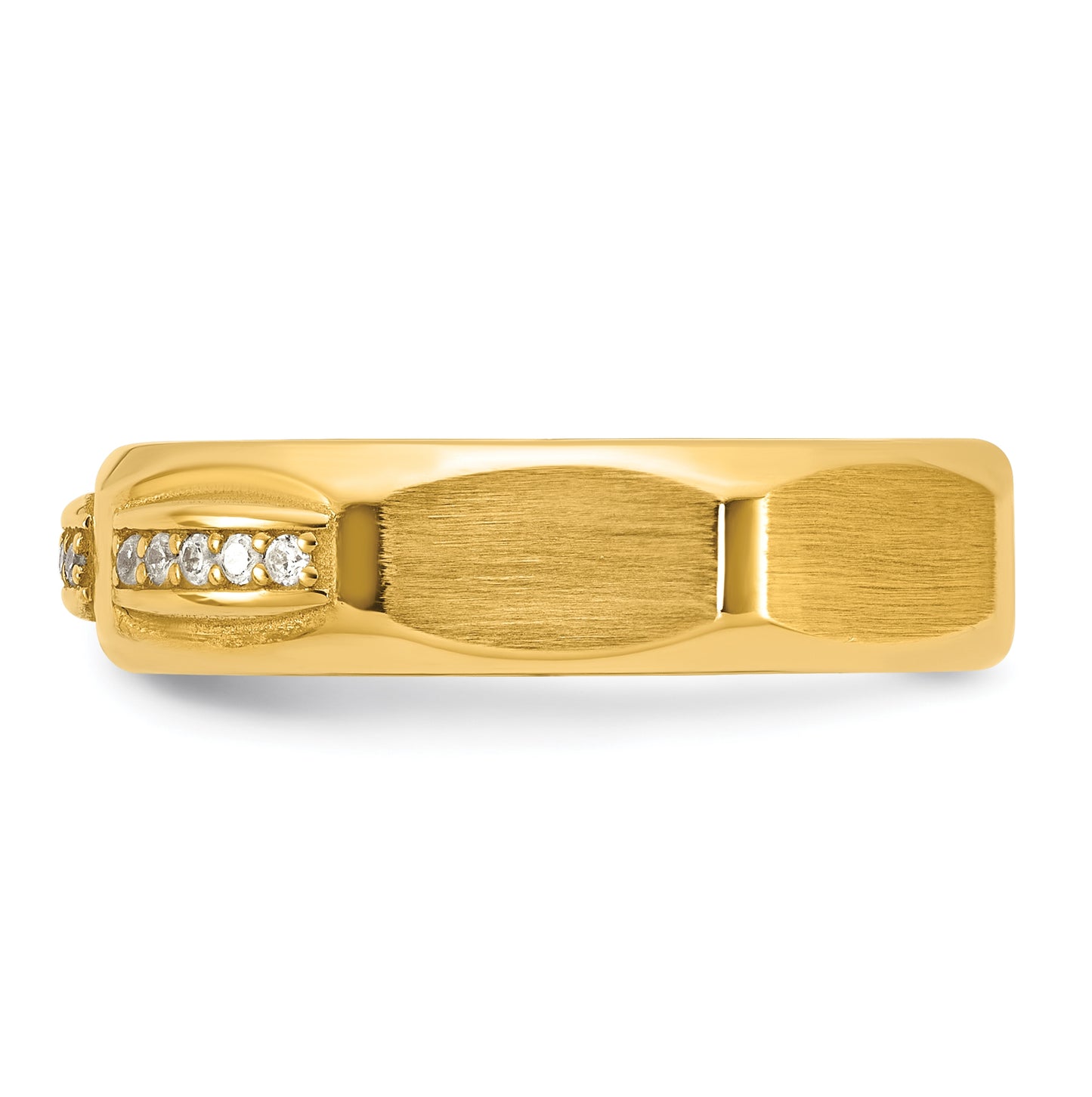 14K Yellow Or White Gold IB Goodman Mens Satin Complete 1/8ct Diamond Ring