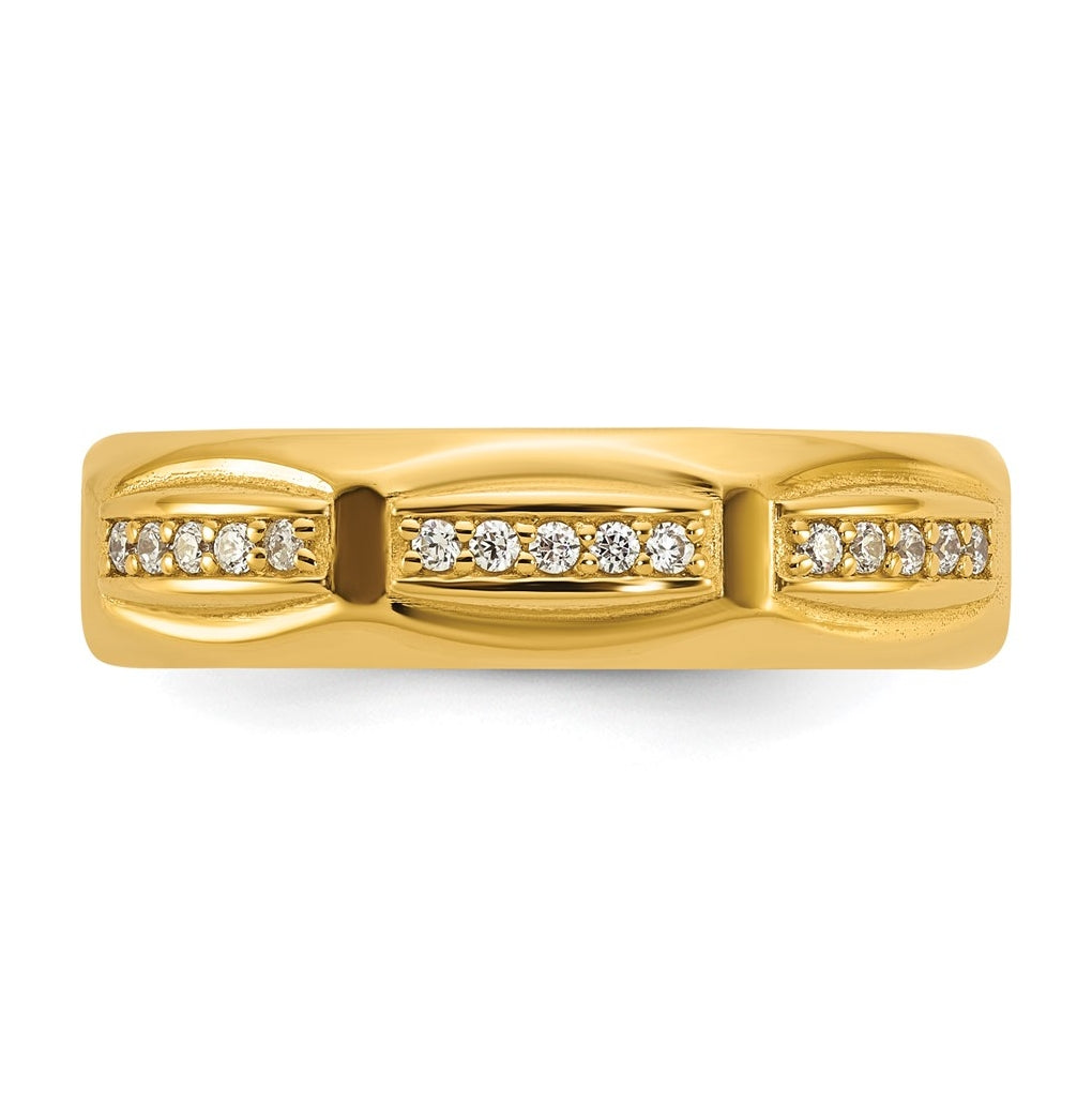 14K Yellow Or White Gold IB Goodman Mens Satin Complete 1/8ct Diamond Ring