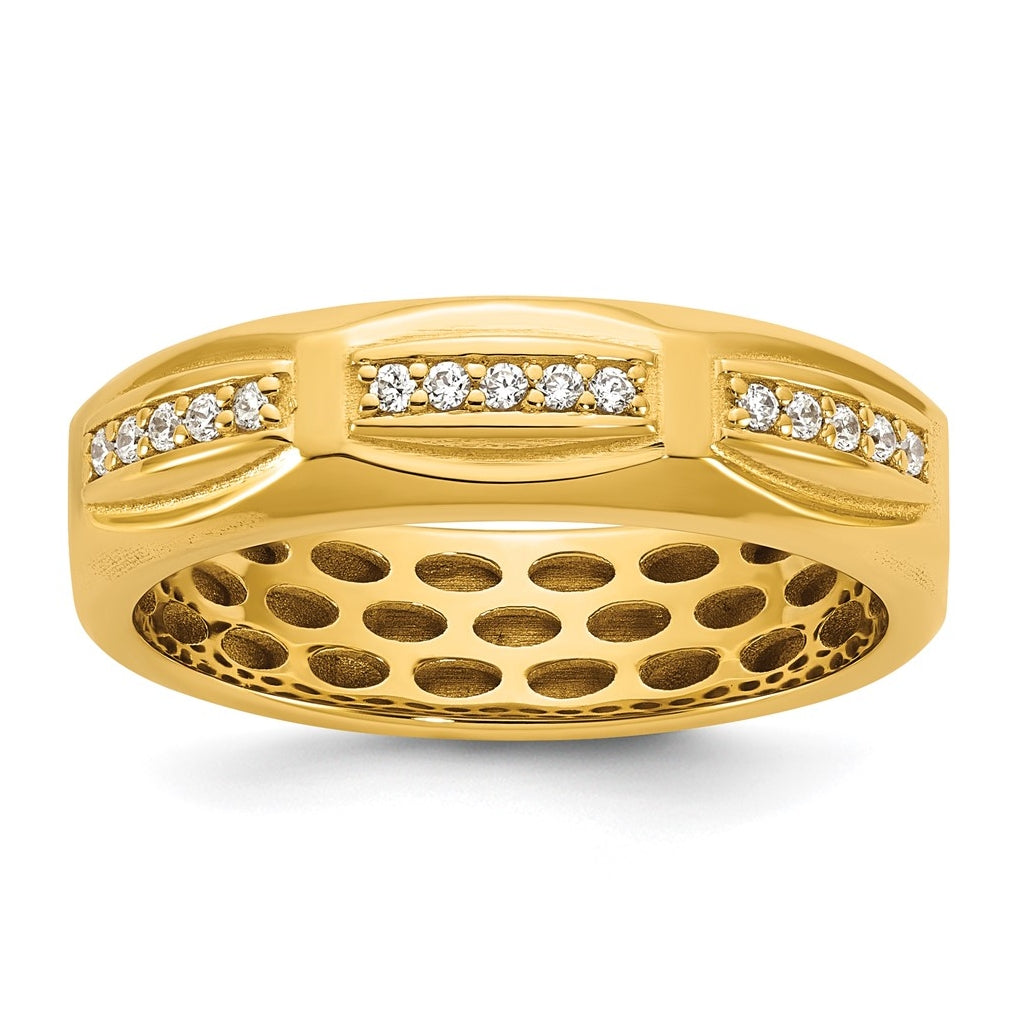 14K Yellow Or White Gold IB Goodman Mens Satin Complete 1/8ct Diamond Ring