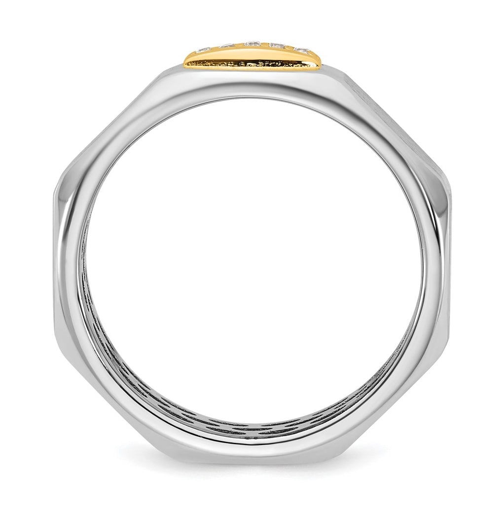 14k Yellow Or White Gold IB Goodman Mens Satin Complete 1/20ct Diamond Ring