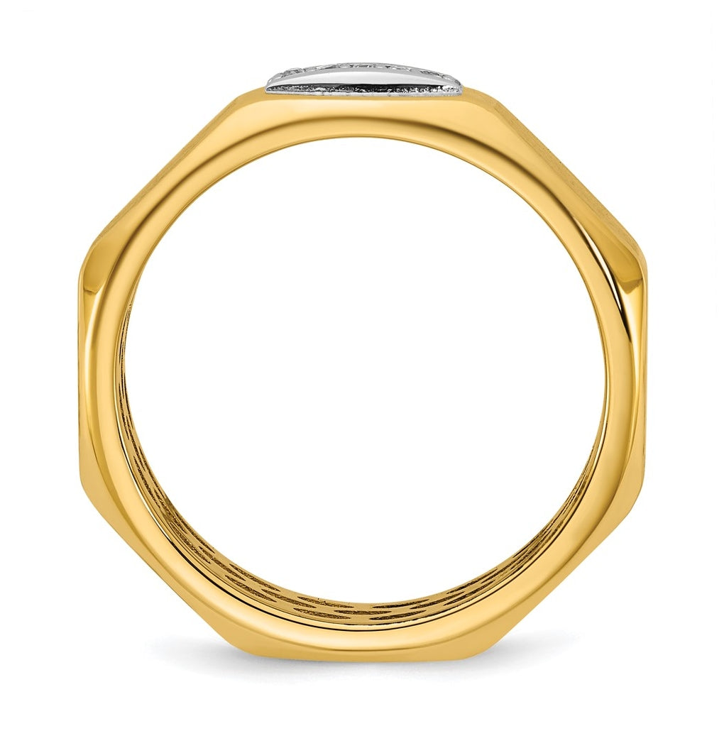 14k Yellow Or White Gold IB Goodman Mens Satin Complete 1/20ct Diamond Ring
