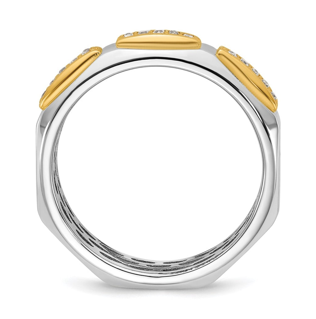 14k Yellow Or White Gold IB Goodman Mens Satin Complete 1/8ct Diamond Ring