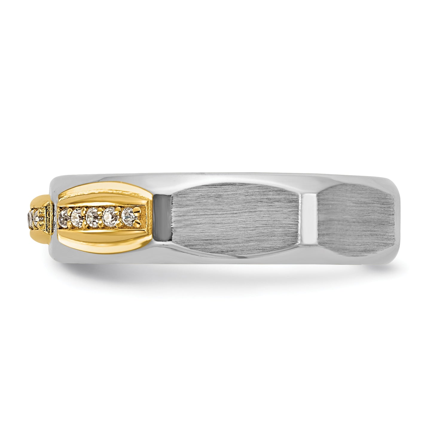 14k Yellow Or White Gold IB Goodman Mens Satin Complete 1/8ct Diamond Ring