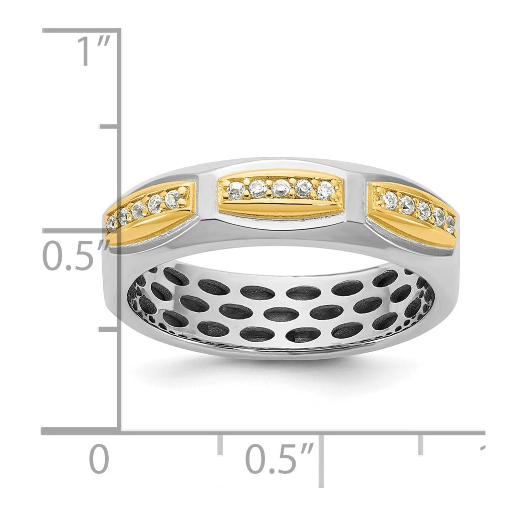 14k Yellow Or White Gold IB Goodman Mens Satin Complete 1/8ct Diamond Ring