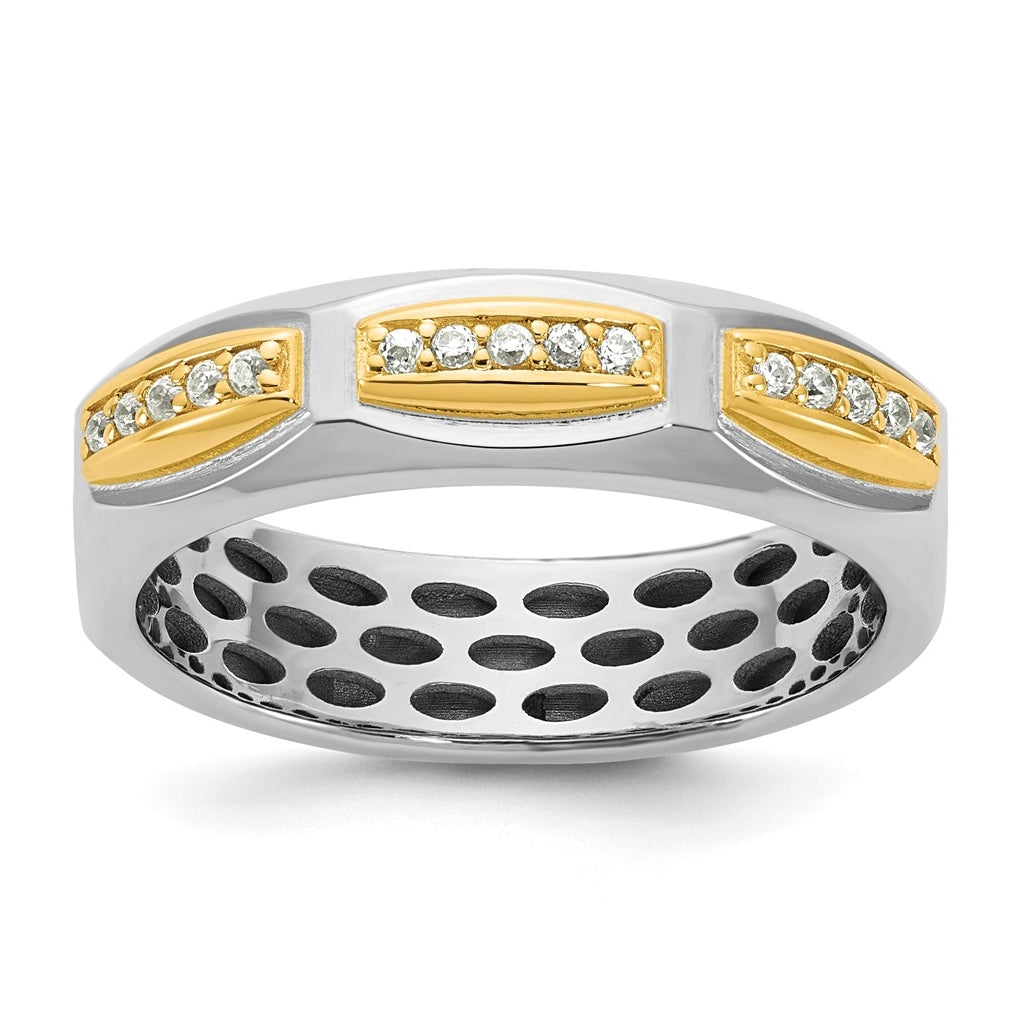 14k Yellow Or White Gold IB Goodman Mens Satin Complete 1/8ct Diamond Ring
