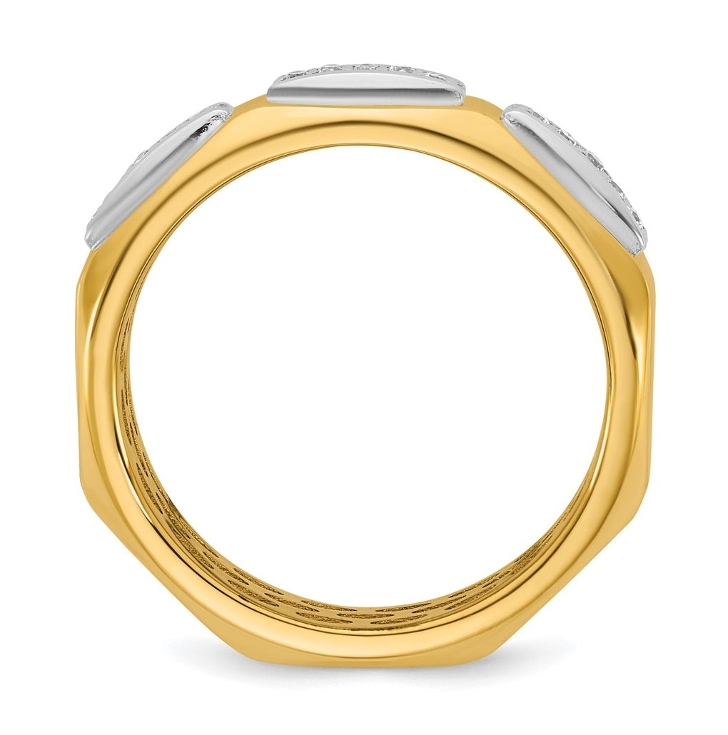 14k Yellow Or White Gold IB Goodman Mens Satin Complete 1/8ct Diamond Ring