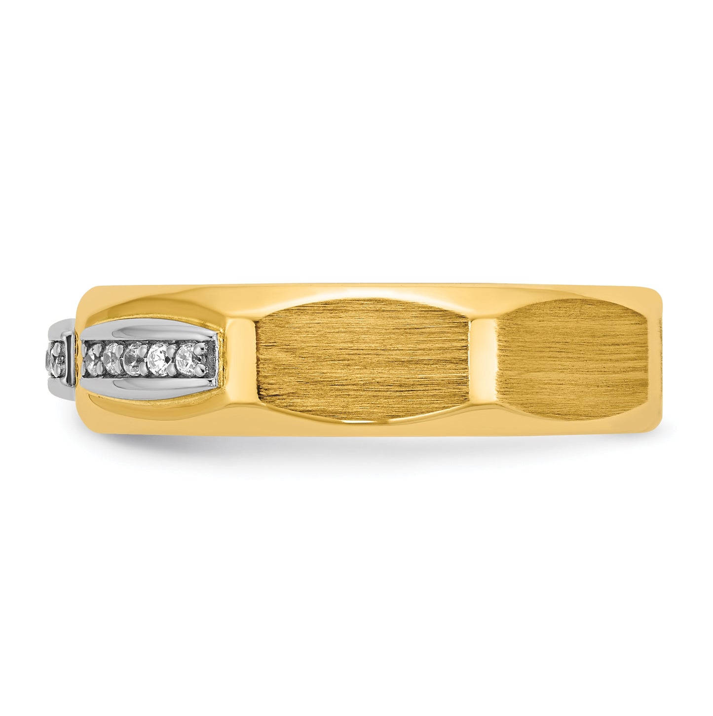 14k Yellow Or White Gold IB Goodman Mens Satin Complete 1/8ct Diamond Ring