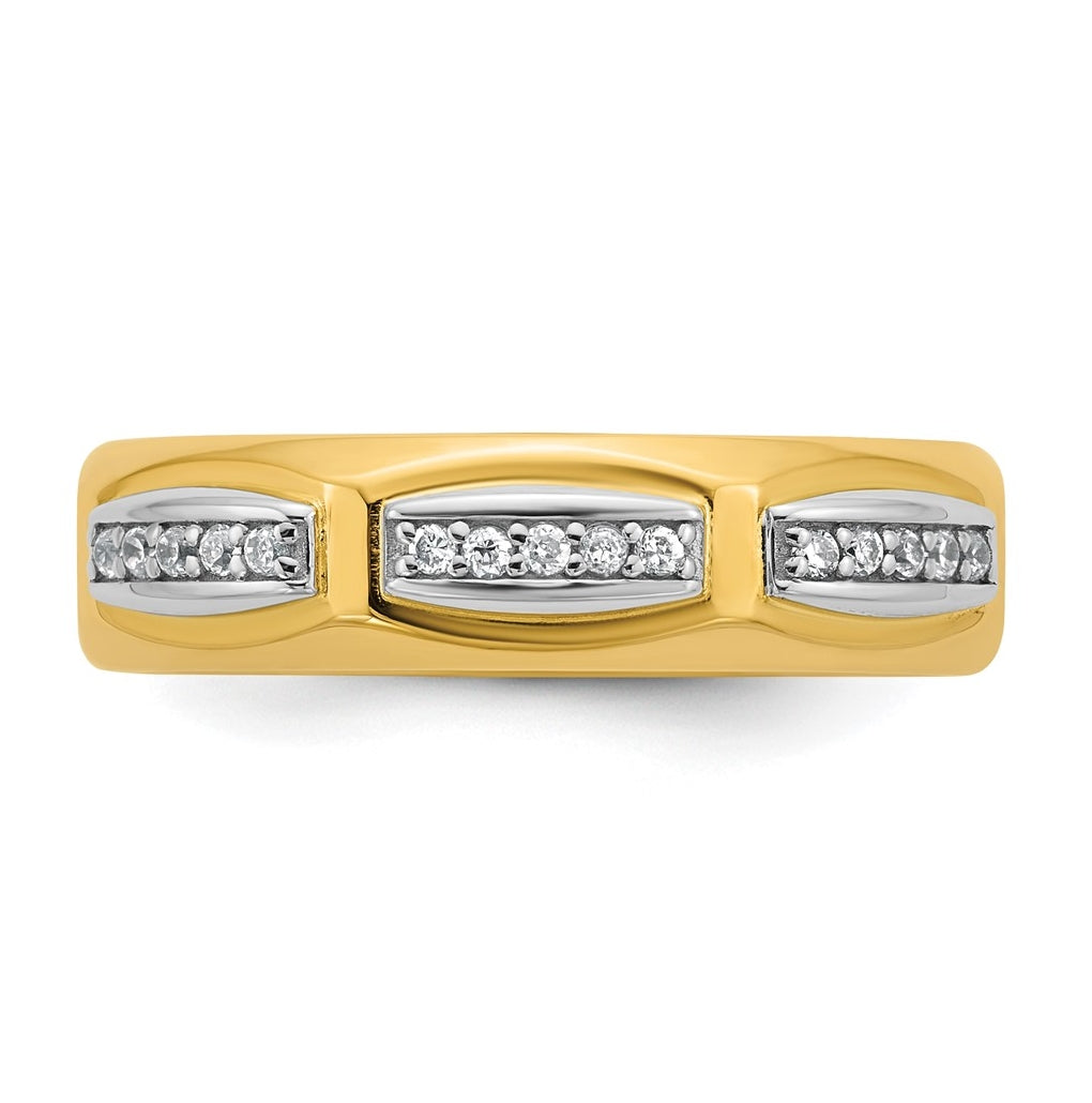 14k Yellow Or White Gold IB Goodman Mens Satin Complete 1/8ct Diamond Ring