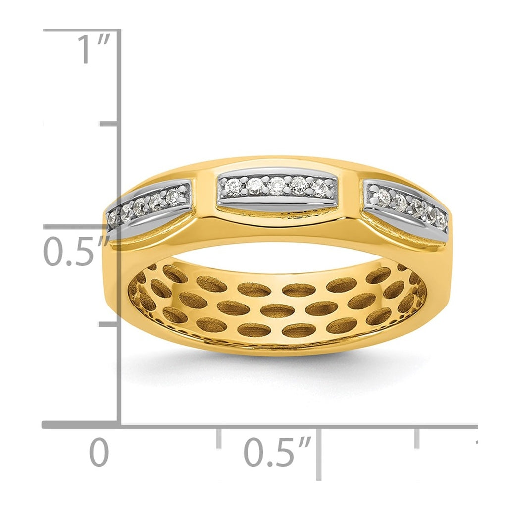 14k Yellow Or White Gold IB Goodman Mens Satin Complete 1/8ct Diamond Ring