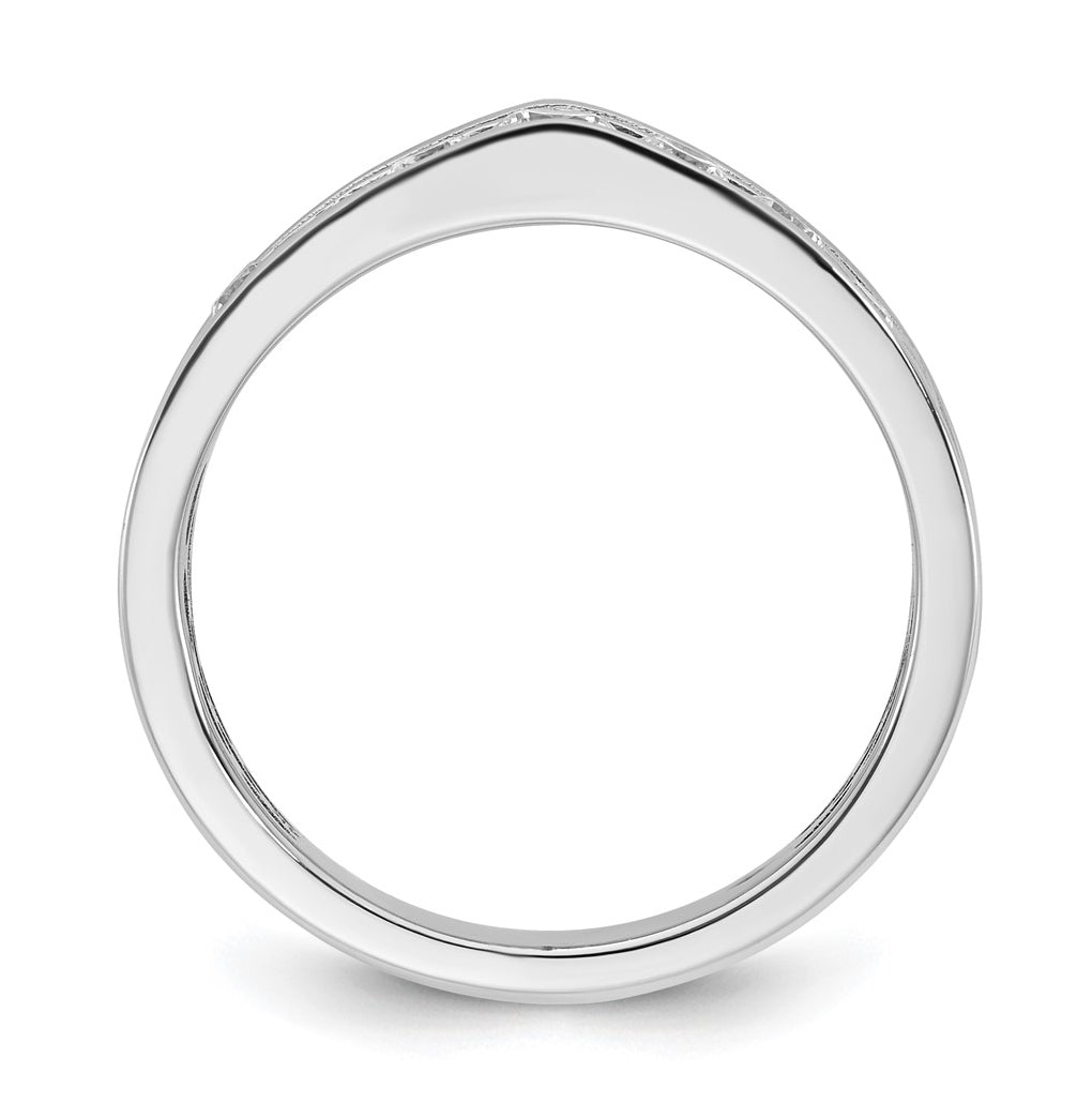 14k White Gold IB Goodman Mens Polished Complete 7-Stone 5/8ct Diamond Ring