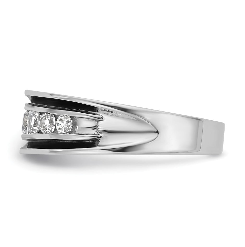 14k White Gold w/Black RH IB Goodman Complete 7-Stone 5/8ct Diamond Ring