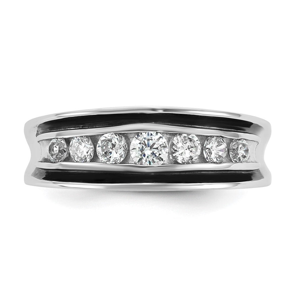 14k White Gold w/Black RH IB Goodman Complete 7-Stone 5/8ct Diamond Ring