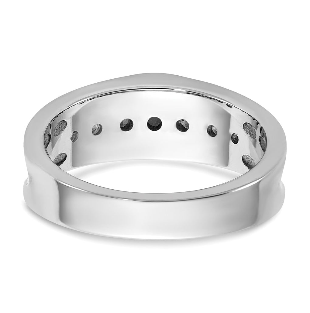 14k White Gold w/Black RH IB Goodman Complete 7-Stone 5/8ct Diamond Ring
