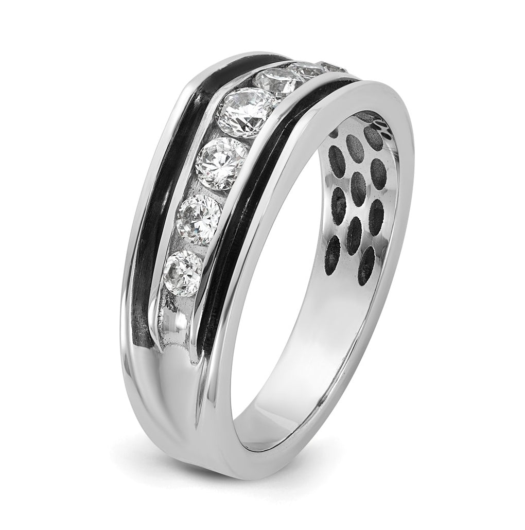 14k White Gold w/Black RH IB Goodman Complete 7-Stone 5/8ct Diamond Ring