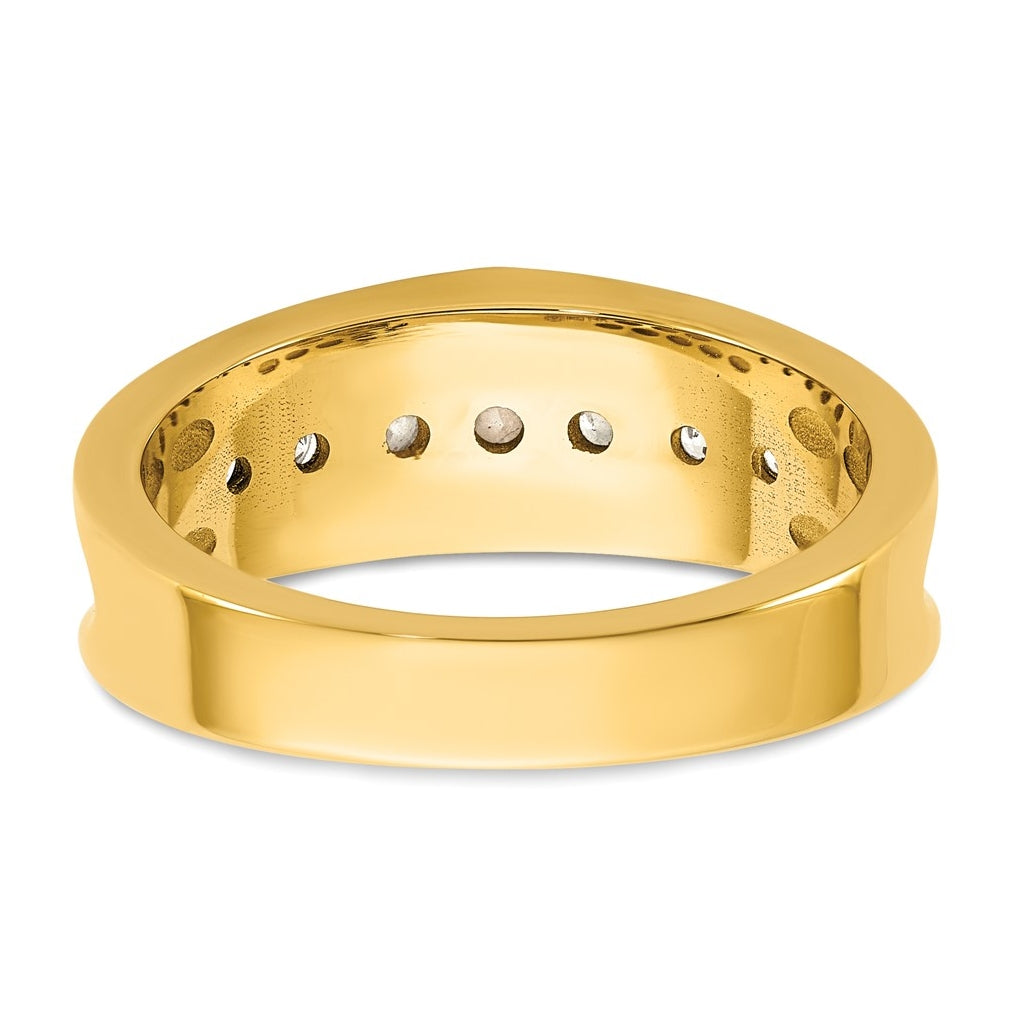 14k Two-Tone Gold IB Goodman Mens Polished Complete 7-Stone 5/8ct Diamond Ring