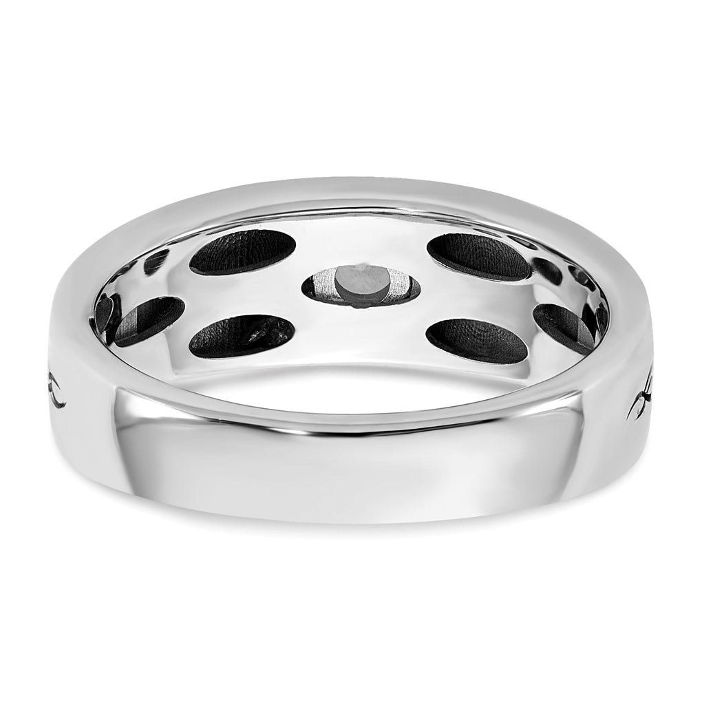 14k Yellow Or White Gold Antiqued IB Goodman Flame Mens Complete 1/5ct Diamond Ring