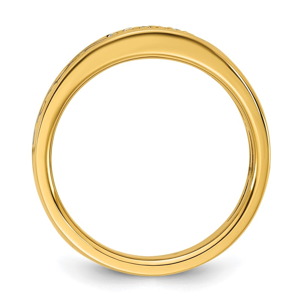 14K Yellow Or White Gold Antiqued IB Goodman Scroll Mens Complete 1/5ct Diamond Ring