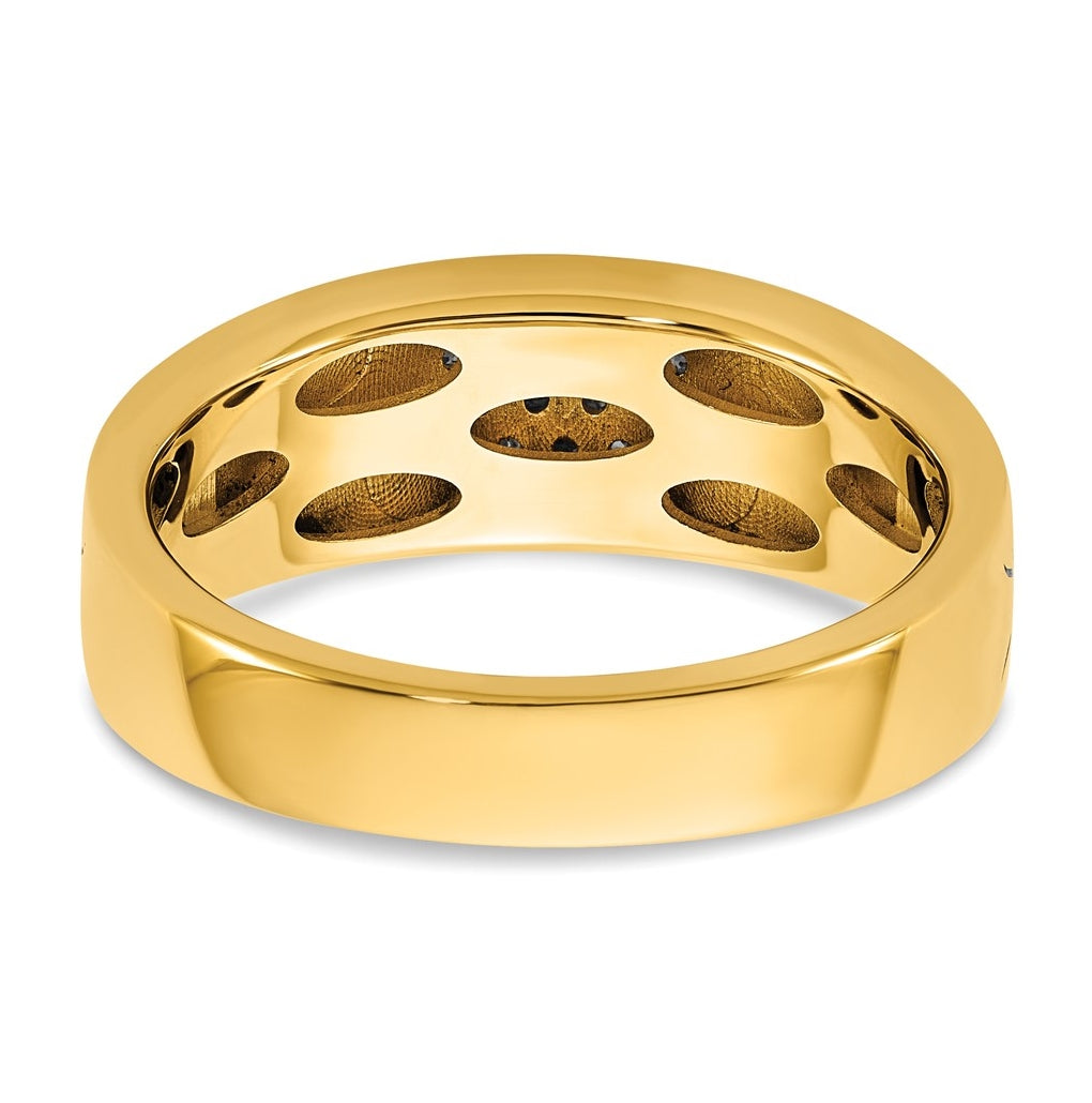 14K Yellow Or White Gold Antiqued IB Goodman Scroll Mens Complete 1/5ct Diamond Ring