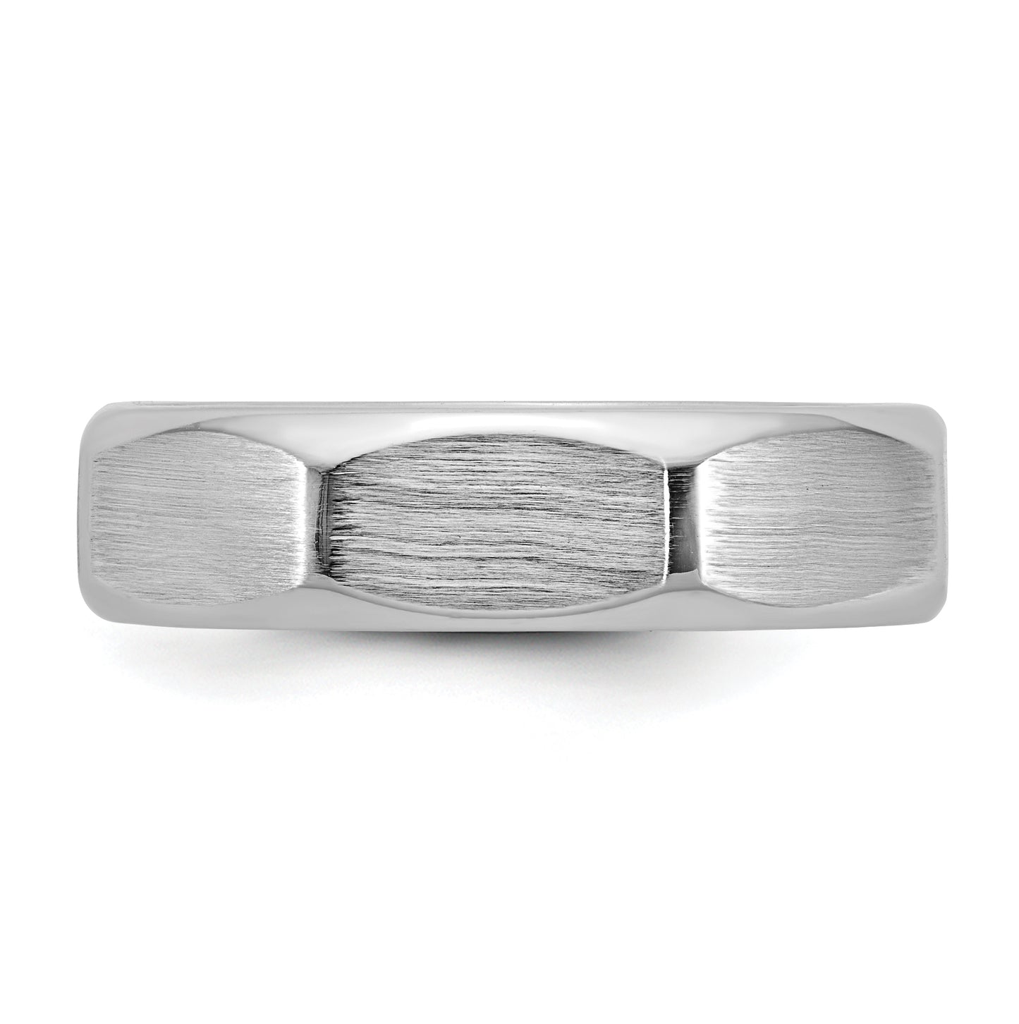 14k Yellow Or White Gold  IB Goodman Mens Satin Octagonal 5.8mm Ring