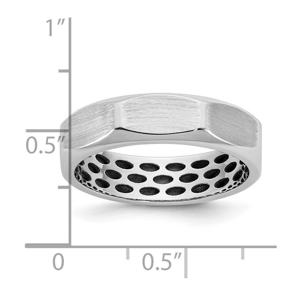 14k Yellow Or White Gold  IB Goodman Mens Satin Octagonal 5.8mm Ring