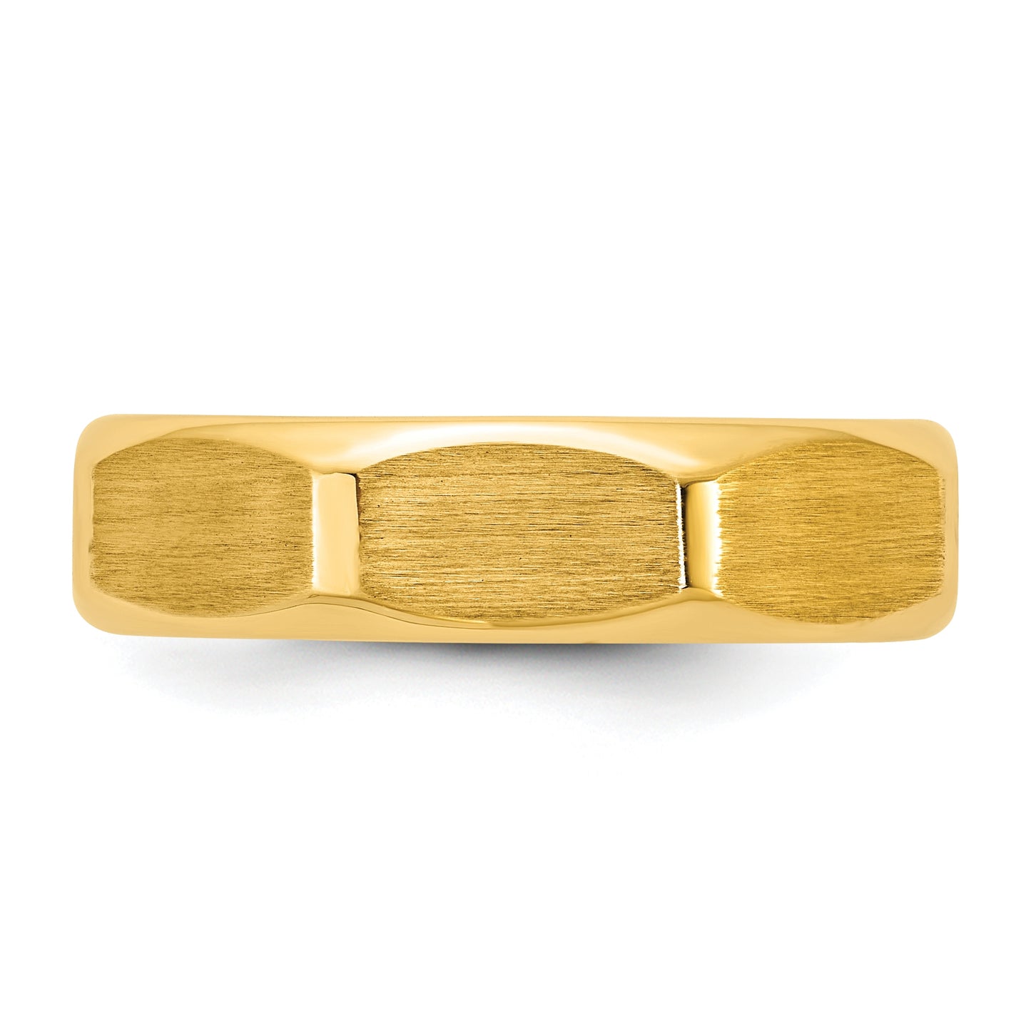 14k Yellow Or White Gold  IB Goodman Mens Satin Octagonal 5.8mm Ring