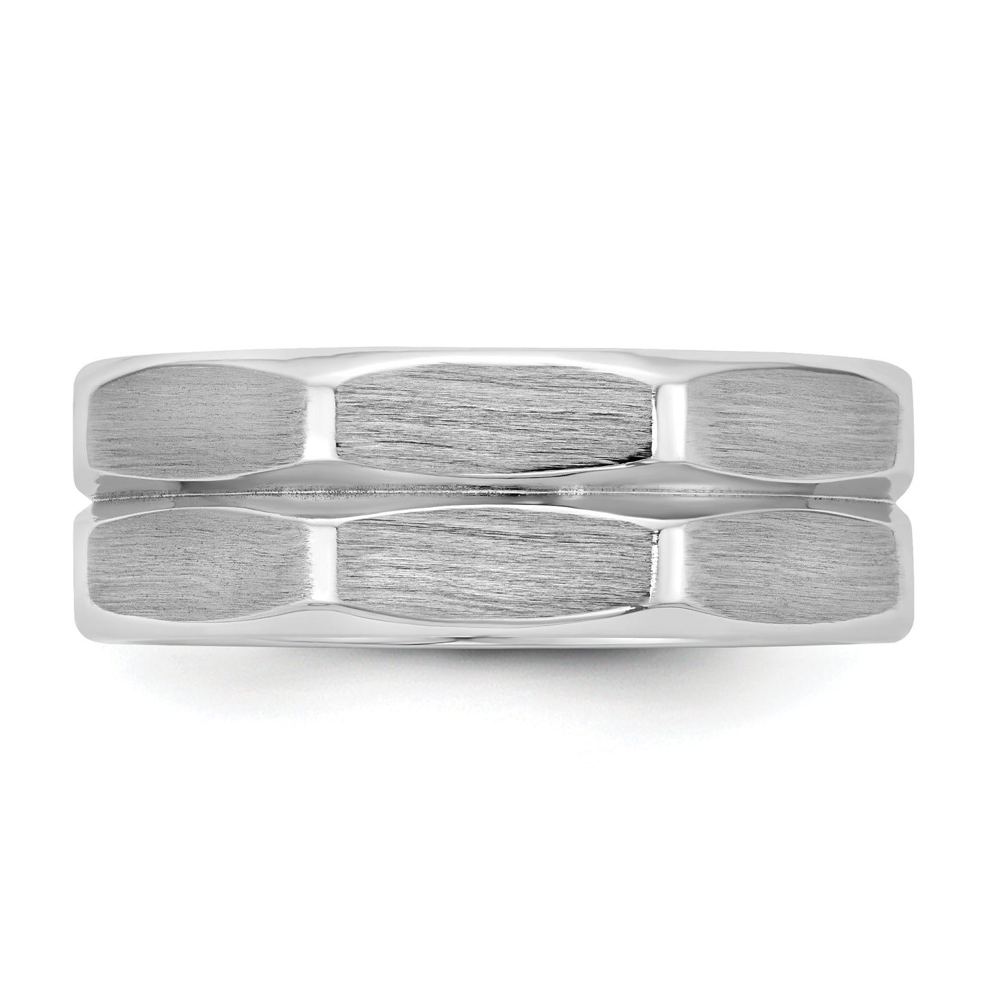 14k Yellow Or White Gold  IB Goodman Mens Satin Octagonal 7.7mm Ring