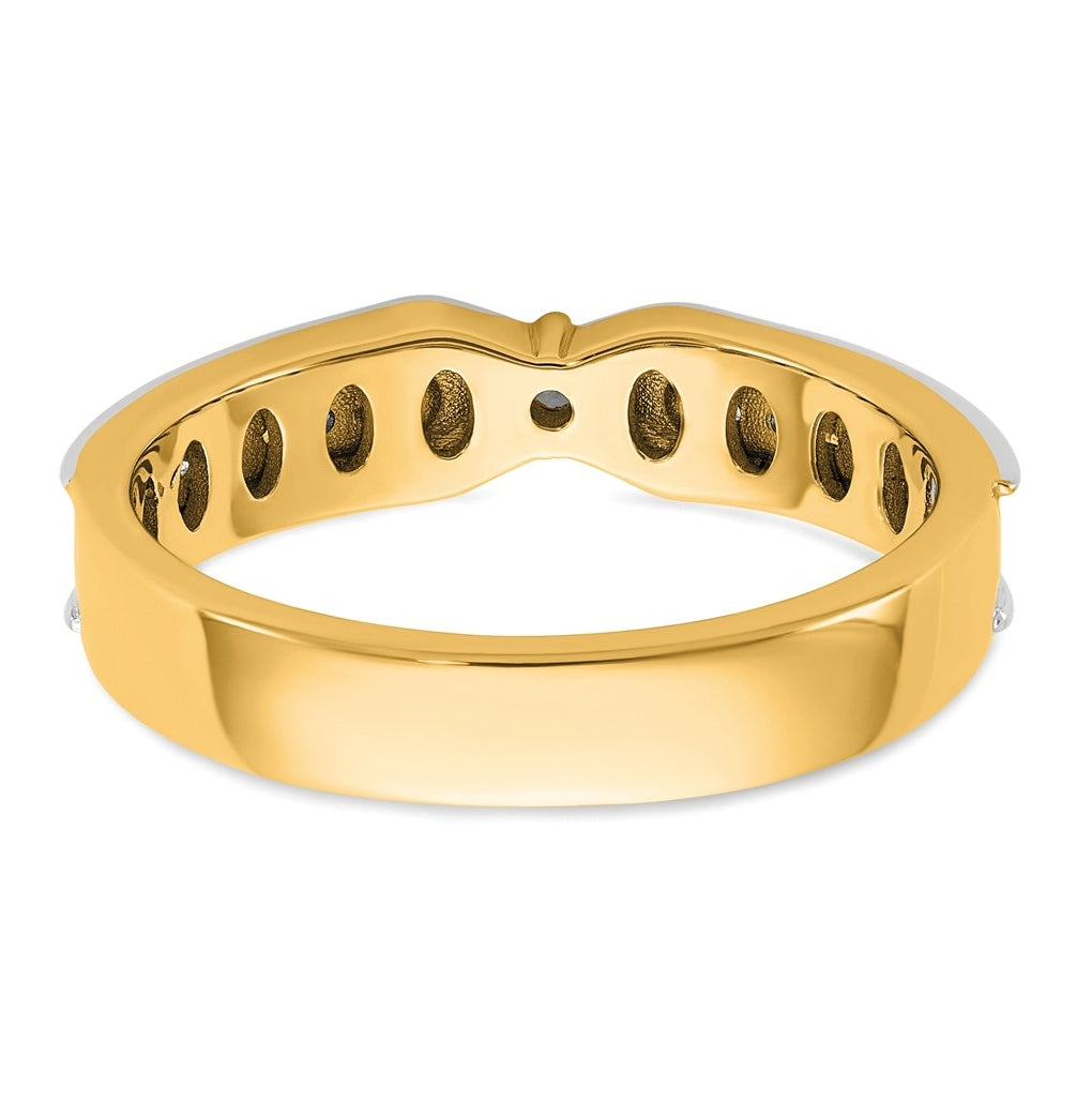 14k Two-Tone Gold IB Goodman Mens Polished Complete 1/5ct Diamond Ring