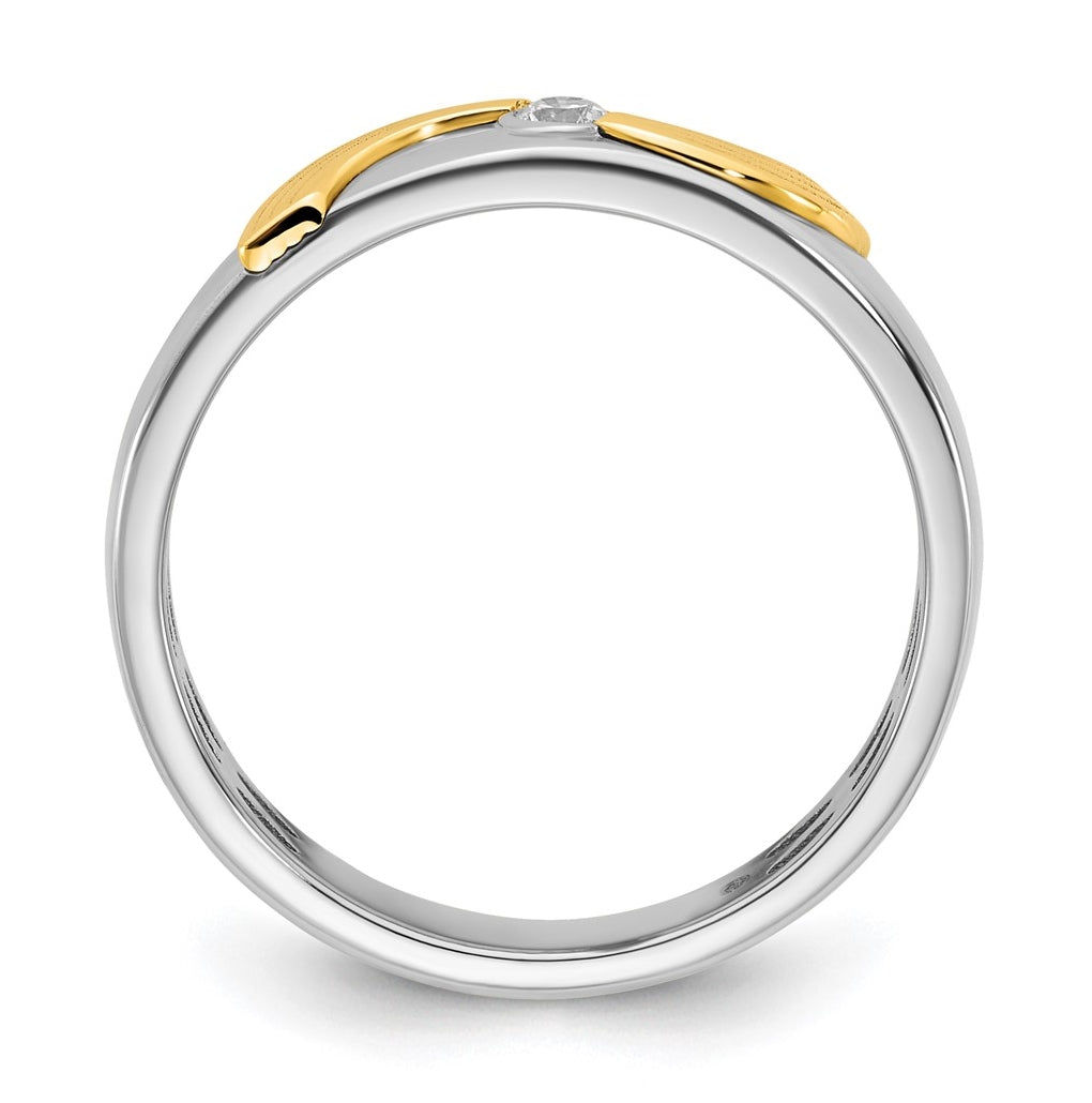 14k Yellow Or White Gold IB Goodman Mens Polished Complete 1/20ct Diamond Ring