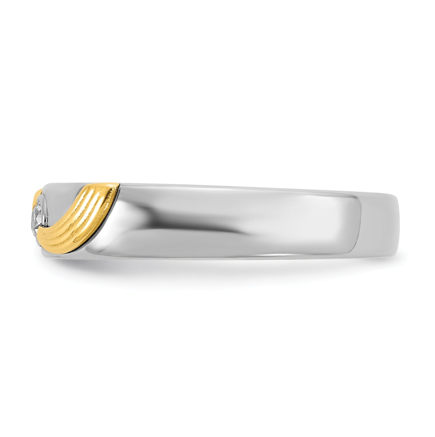 14k Yellow Or White Gold IB Goodman Mens Polished Complete 1/20ct Diamond Ring