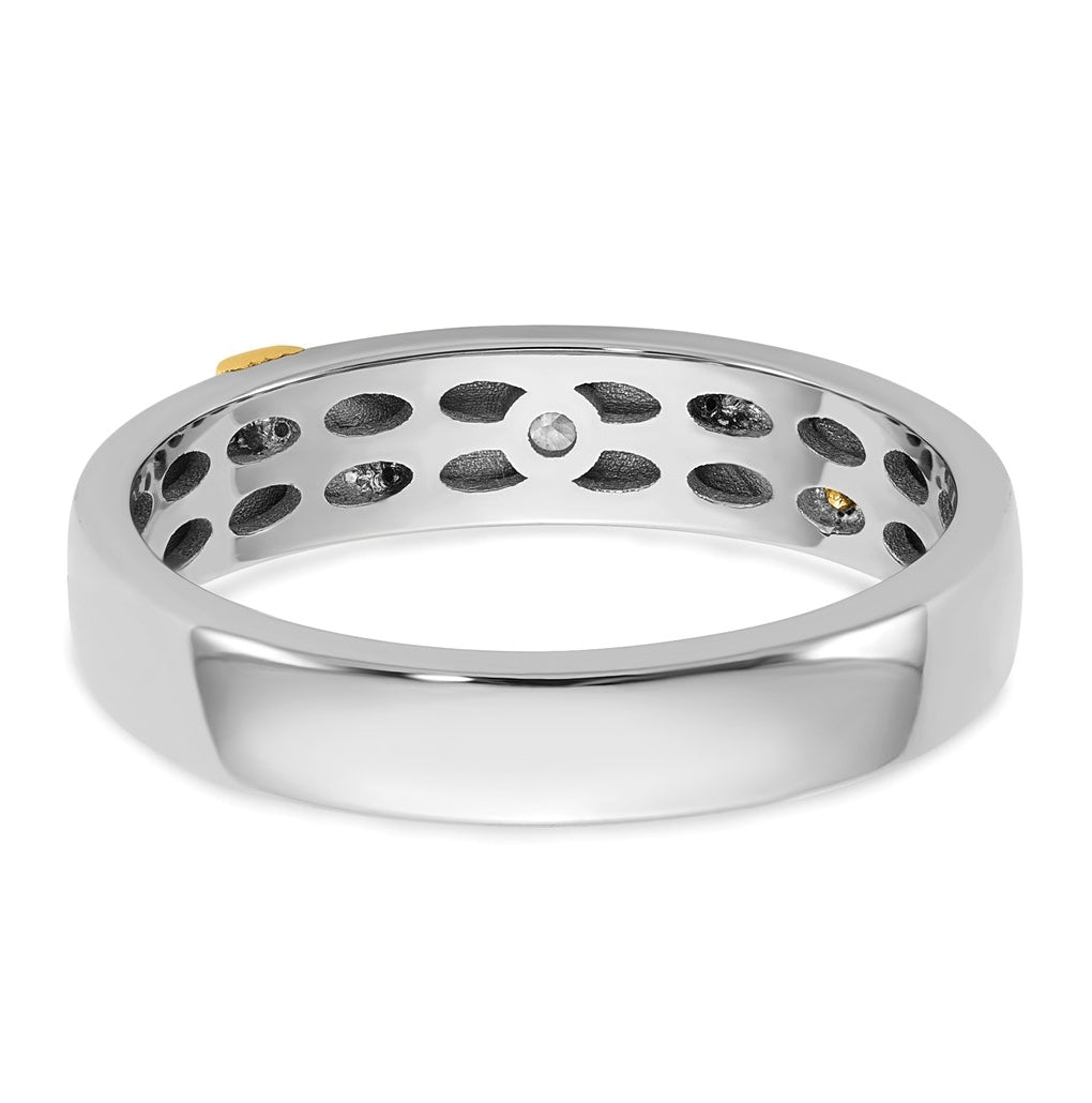 14k Yellow Or White Gold IB Goodman Mens Polished Complete 1/20ct Diamond Ring