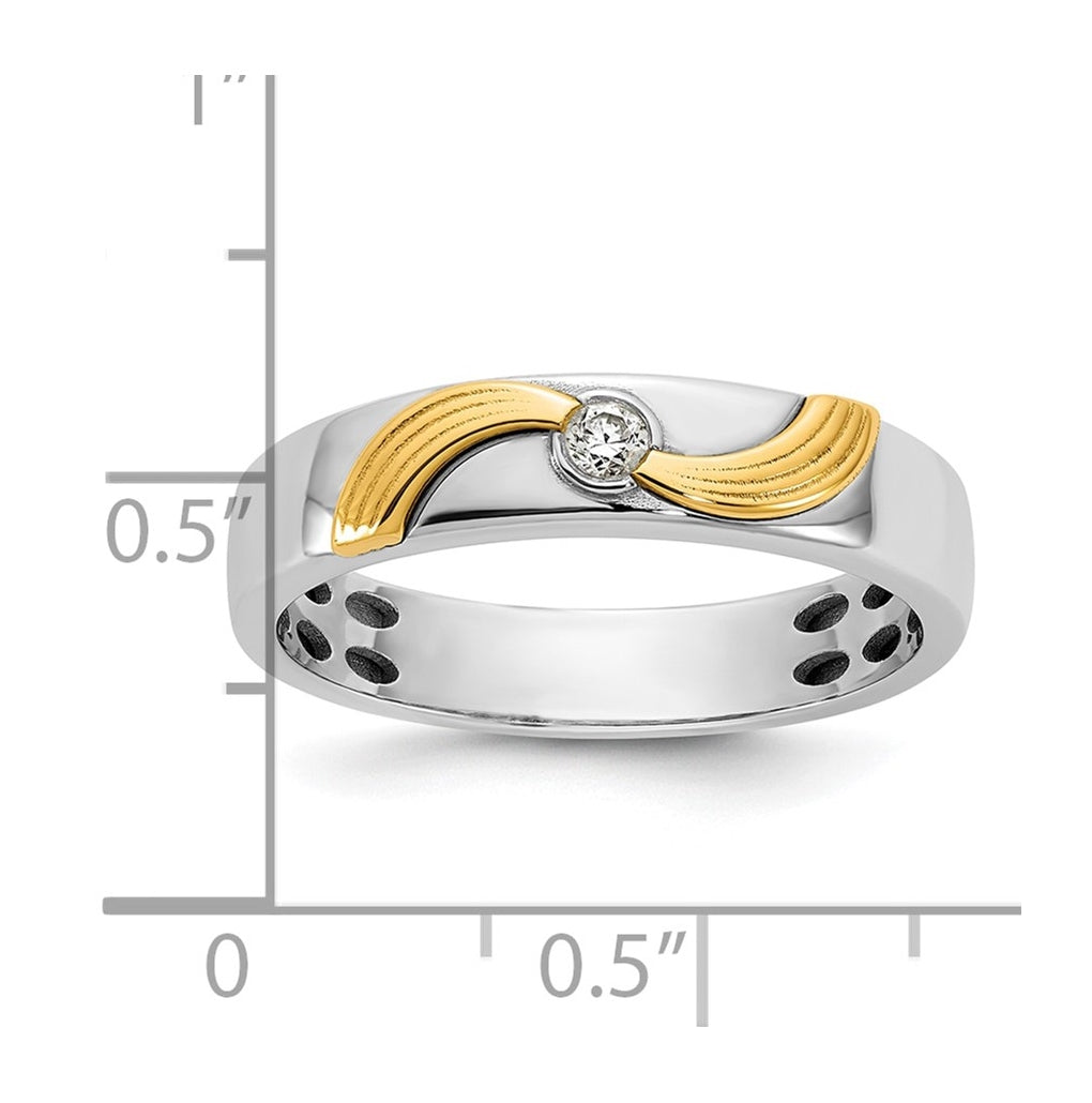 14k Yellow Or White Gold IB Goodman Mens Polished Complete 1/20ct Diamond Ring