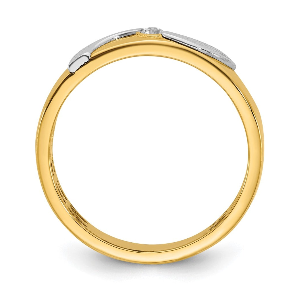 14k Yellow Or White Gold IB Goodman Mens Polished Complete 1/20ct Diamond Ring
