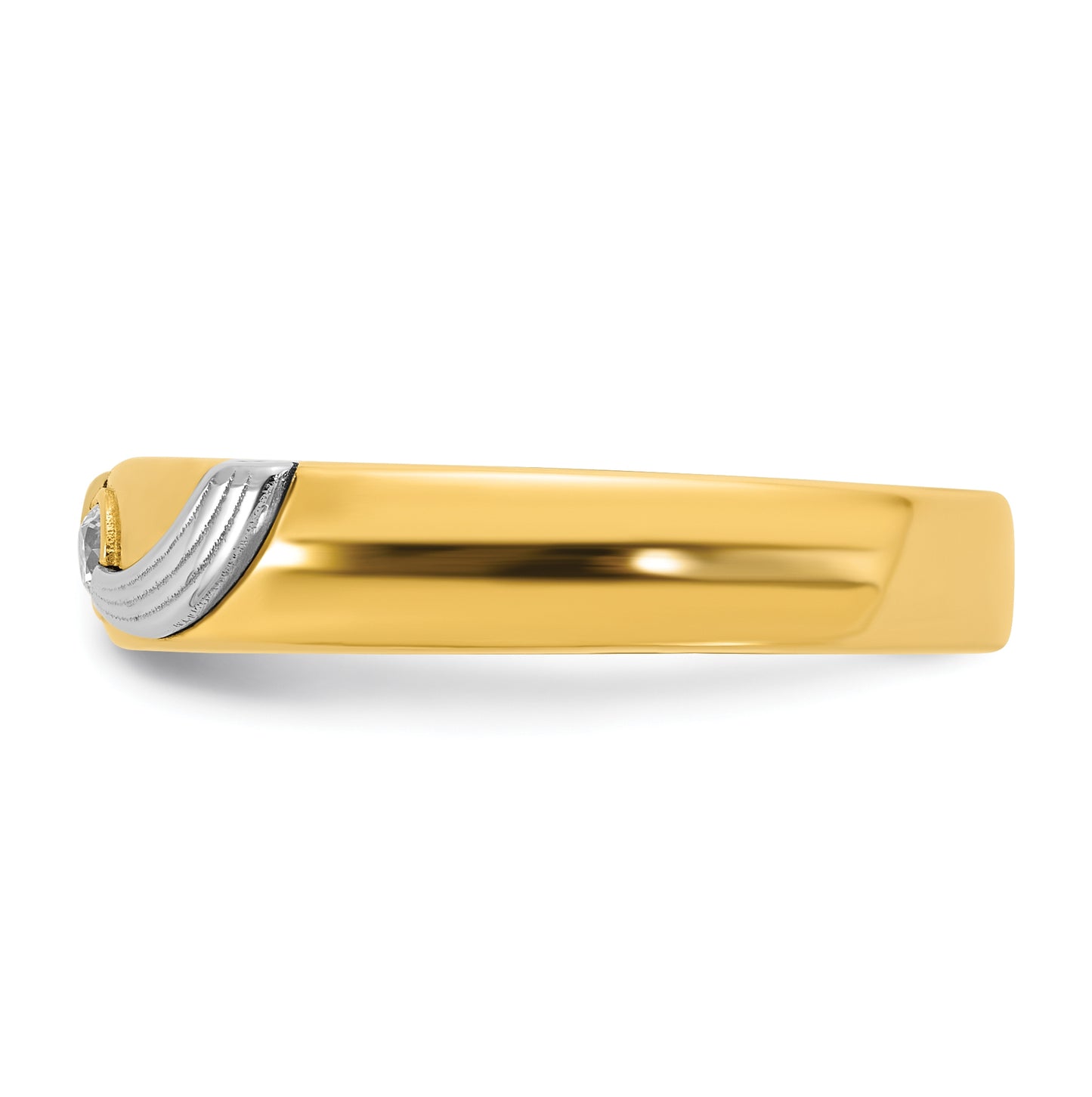 14k Yellow Or White Gold IB Goodman Mens Polished Complete 1/20ct Diamond Ring