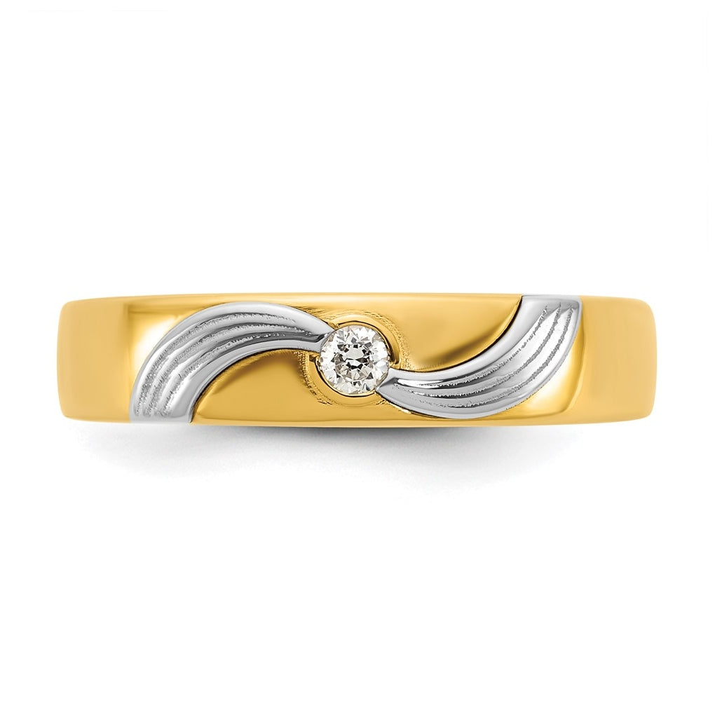 14k Yellow Or White Gold IB Goodman Mens Polished Complete 1/20ct Diamond Ring