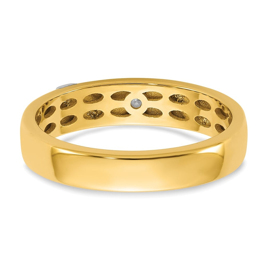 14k Yellow Or White Gold IB Goodman Mens Polished Complete 1/20ct Diamond Ring