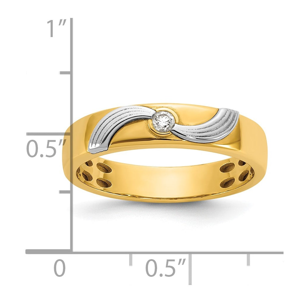 14k Yellow Or White Gold IB Goodman Mens Polished Complete 1/20ct Diamond Ring