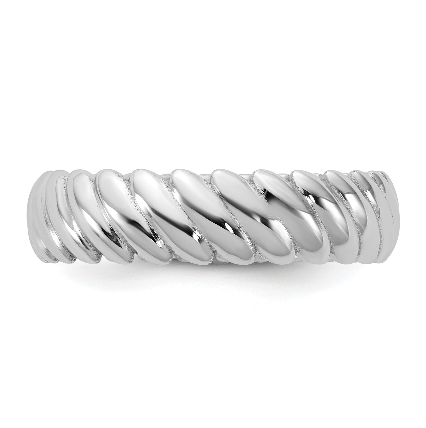 14k Yellow Or White Gold  IB Goodman Mens Polished Twisted 6mm Ring