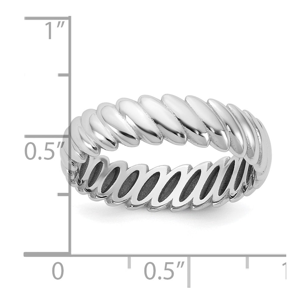 14k Yellow Or White Gold  IB Goodman Mens Polished Twisted 6mm Ring