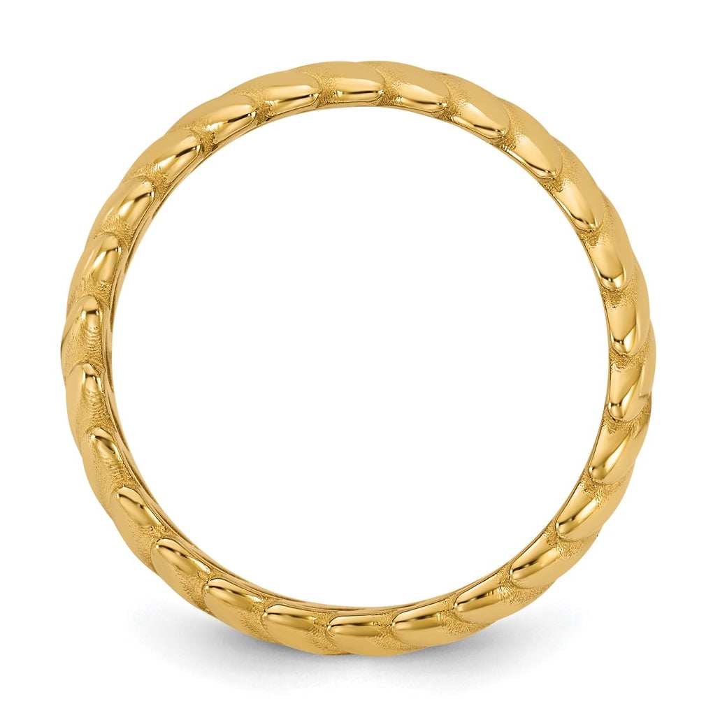 14k Yellow Or White Gold  IB Goodman Mens Polished Twisted 6mm Ring