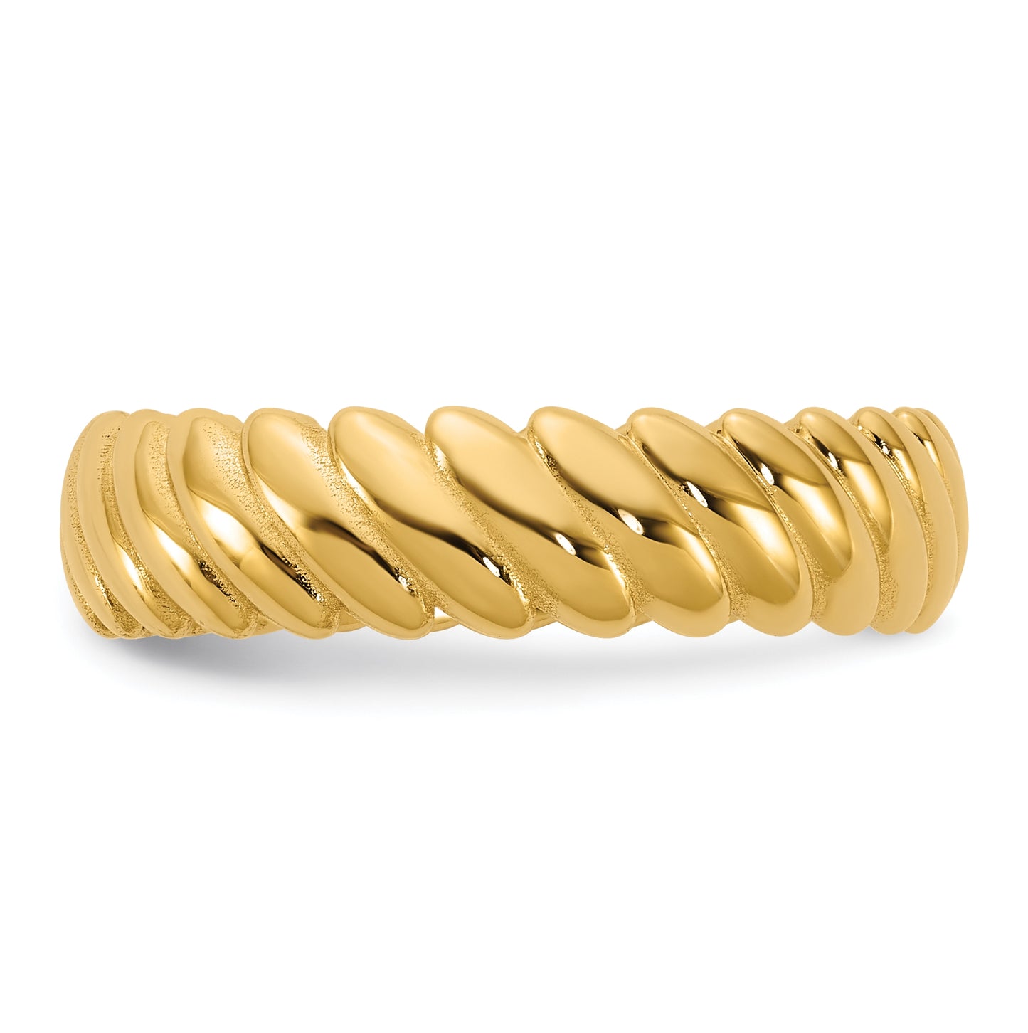 14k Yellow Or White Gold  IB Goodman Mens Polished Twisted 6mm Ring