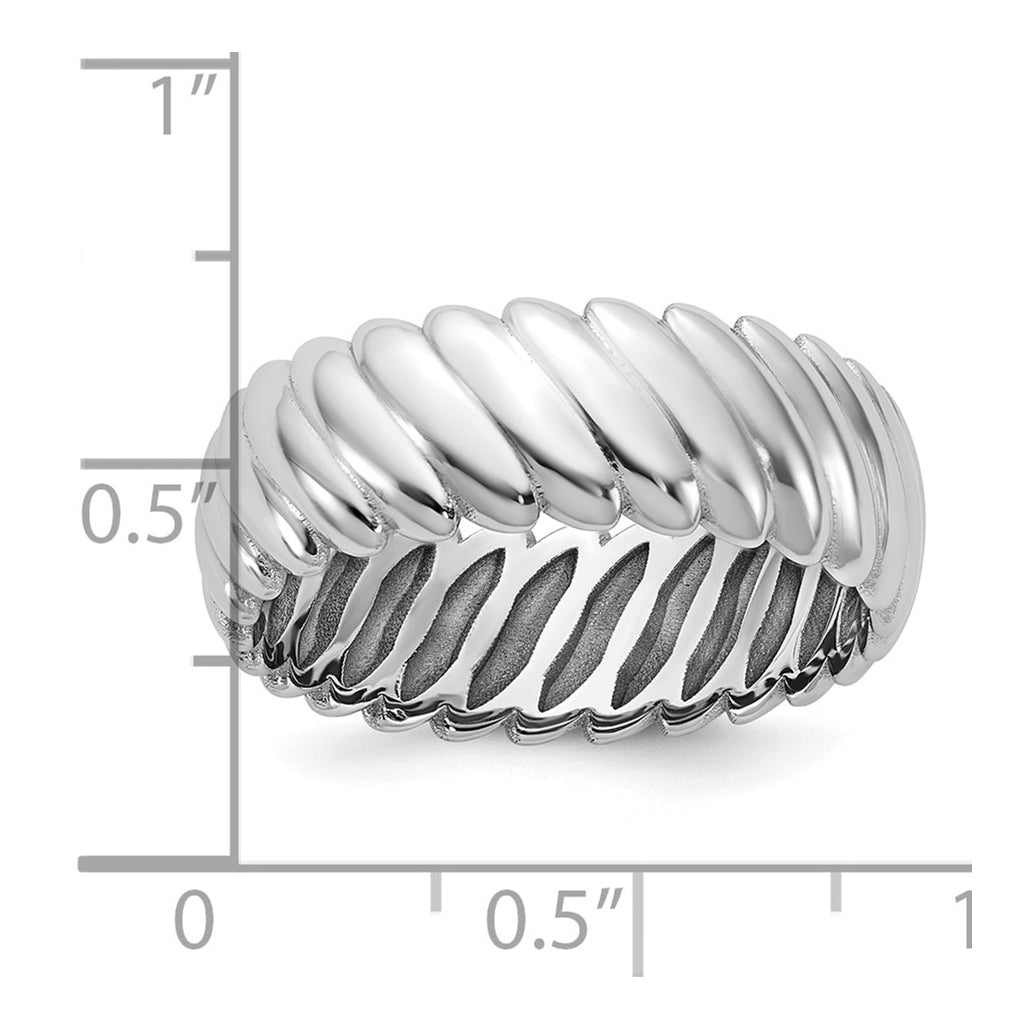 14k Yellow Or White Gold  IB Goodman Mens Polished Twisted 7.7mm Ring