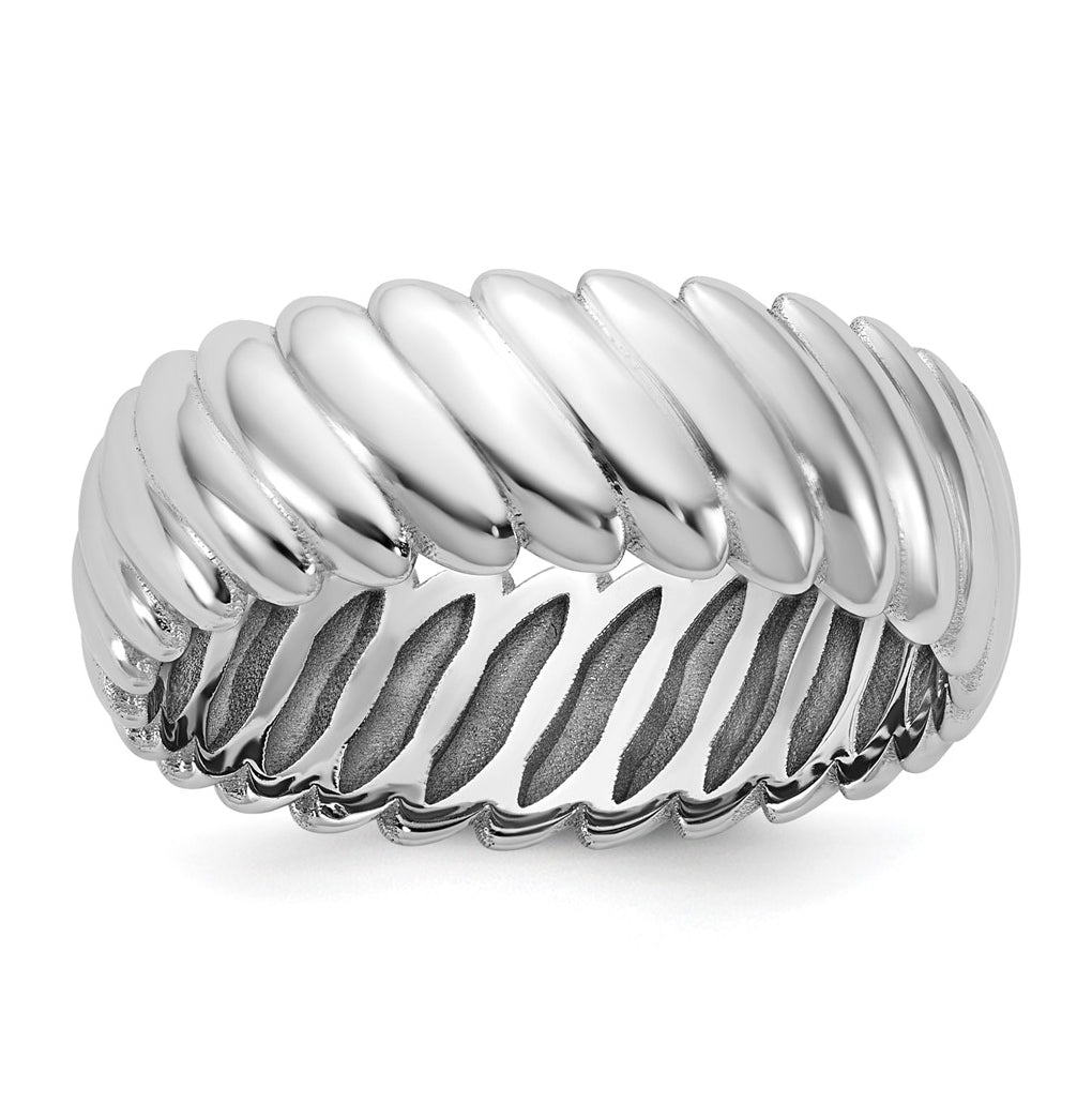 14k Yellow Or White Gold  IB Goodman Mens Polished Twisted 7.7mm Ring