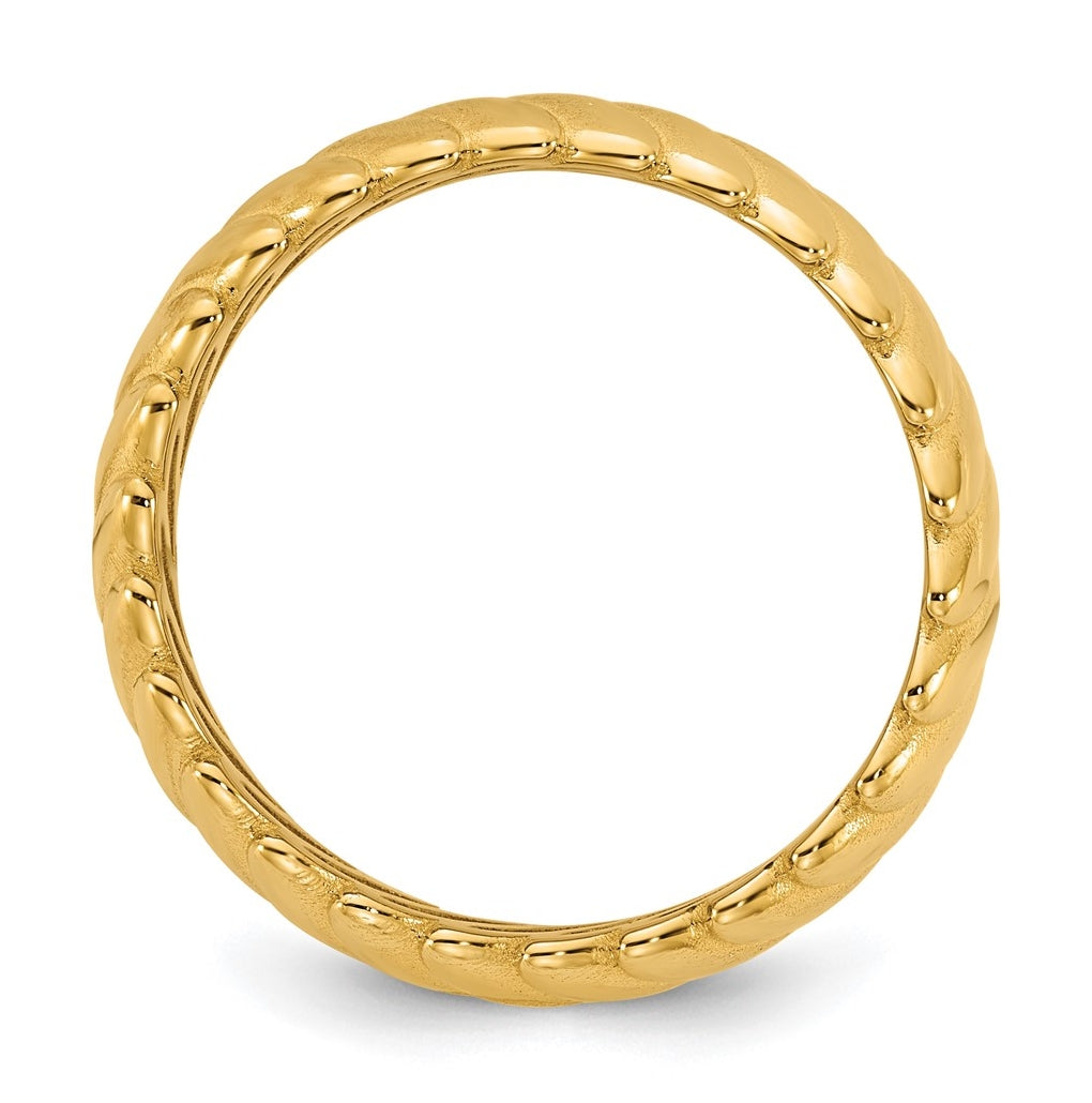 14k Yellow Or White Gold  IB Goodman Mens Polished Twisted 7.7mm Ring