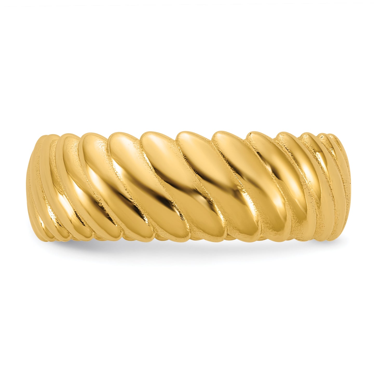 14k Yellow Or White Gold  IB Goodman Mens Polished Twisted 7.7mm Ring