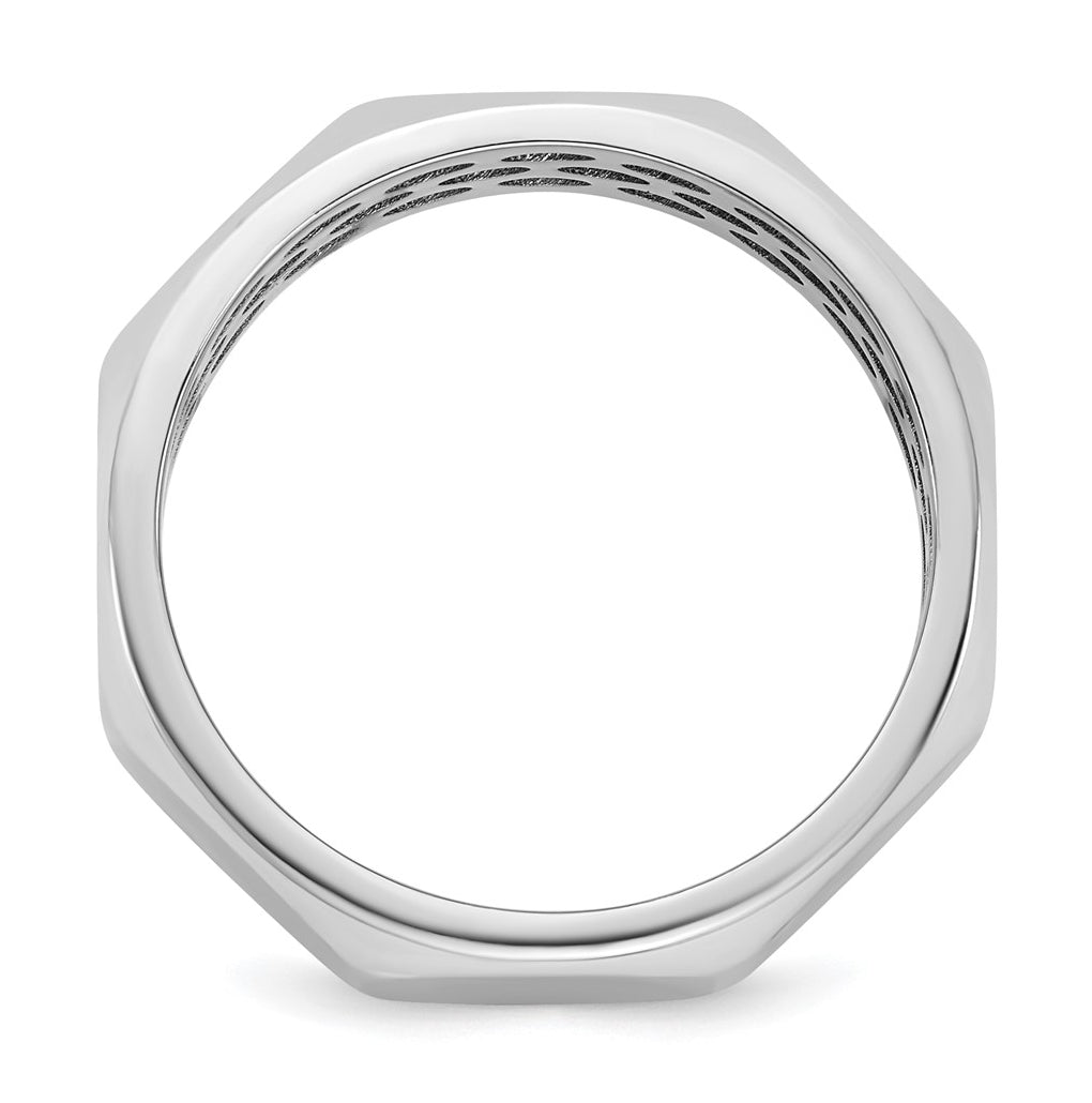 14k Yellow Or White Gold IB Goodman Mens Satin 7.7mm Octagonal Ring
