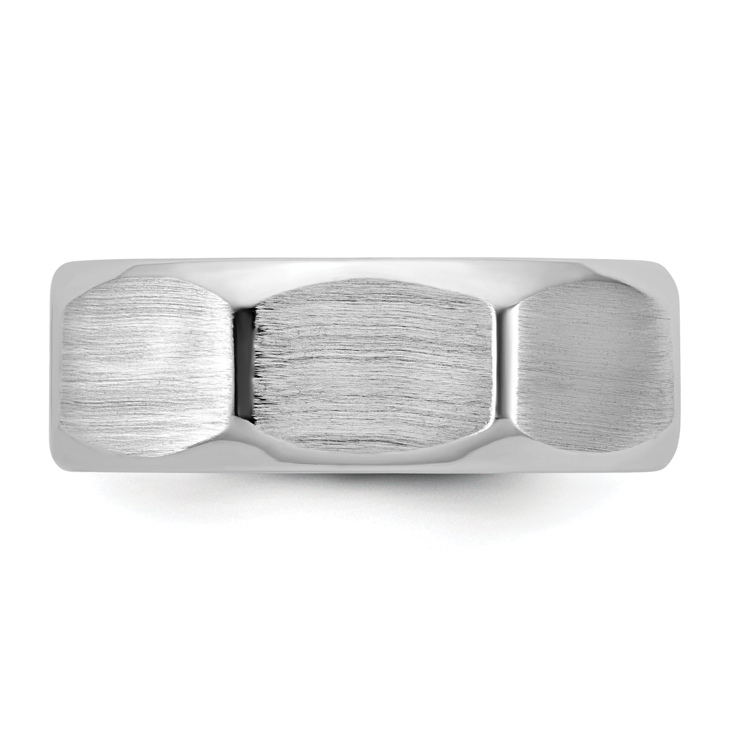 14k Yellow Or White Gold IB Goodman Mens Satin 7.7mm Octagonal Ring
