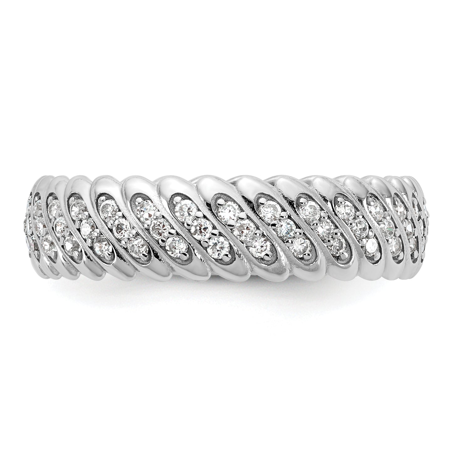 14k Yellow Or White Gold Polished Diamond Band Ring Complete
