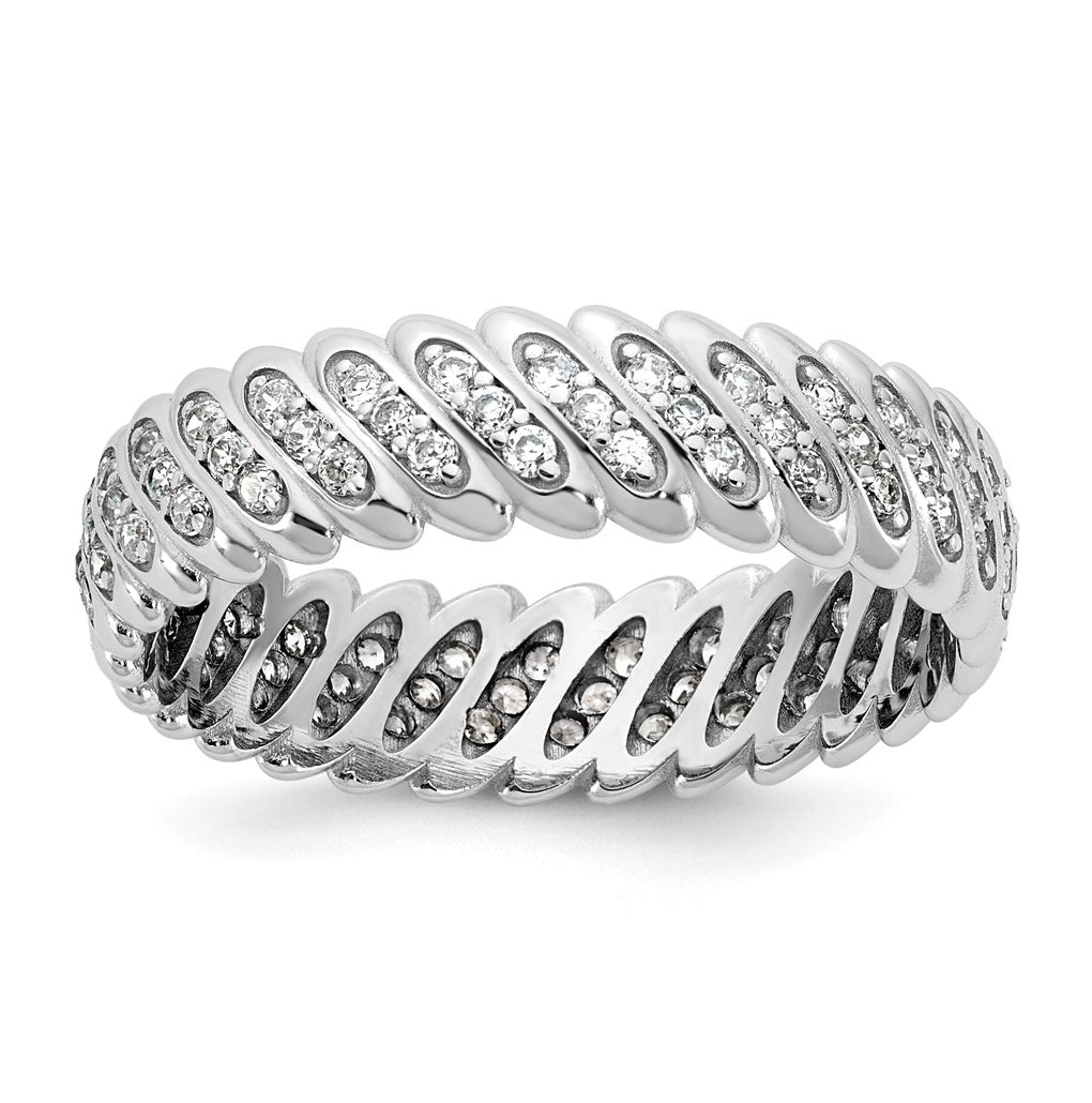 14k Yellow Or White Gold Polished Diamond Band Ring Complete