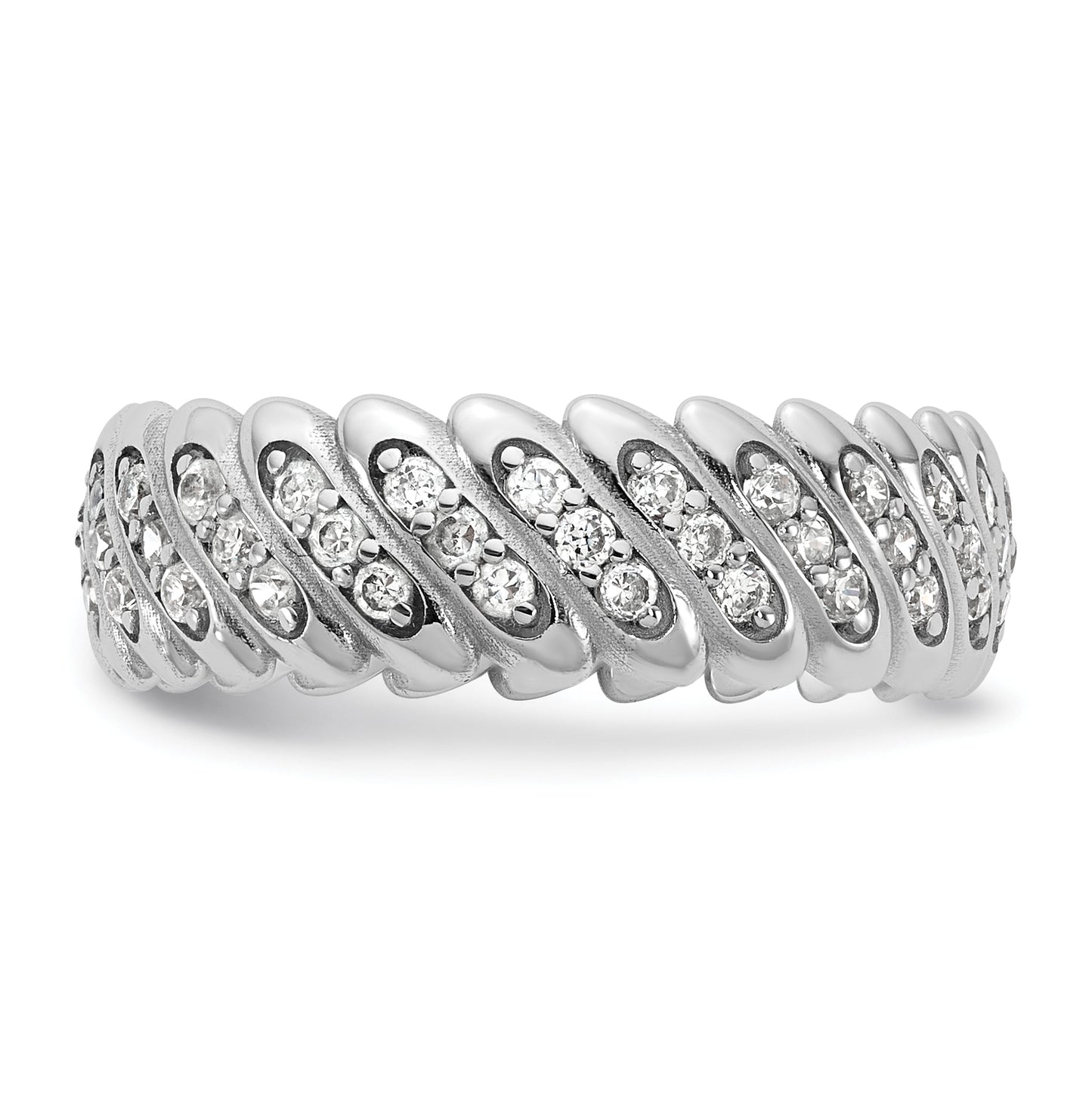 14k Yellow Or White Gold Polished Diamond Band Ring Complete